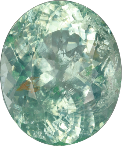 Oval cut paraiba tourmaline, 12.78 by 10.67 mm, shown at actual size
