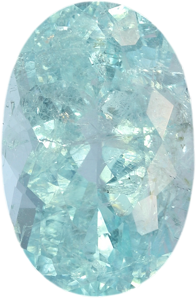 Oval cut paraiba tourmaline, 11.12 by 7.26 mm, shown at actual size