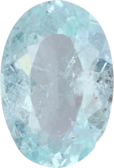Oval cut paraiba tourmaline, 7.24 by 4.9 mm, shown at actual size