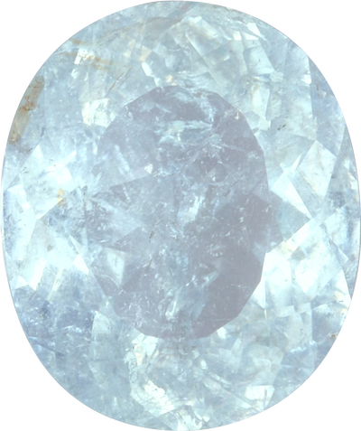 Oval cut paraiba tourmaline, 10.94 by 9.15 mm, shown at actual size