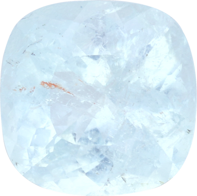 Cushion cut paraiba tourmaline, 9.23 by 9.12 mm, shown at actual size