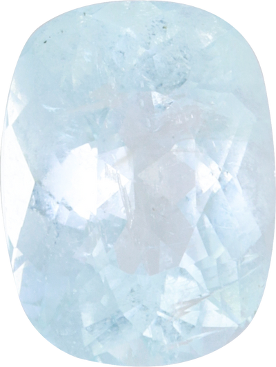 Cushion cut paraiba tourmaline, 9.32 by 6.99 mm, shown at actual size