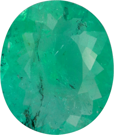 Oval cut paraiba tourmaline, 7.99 by 6.73 mm, shown at actual size