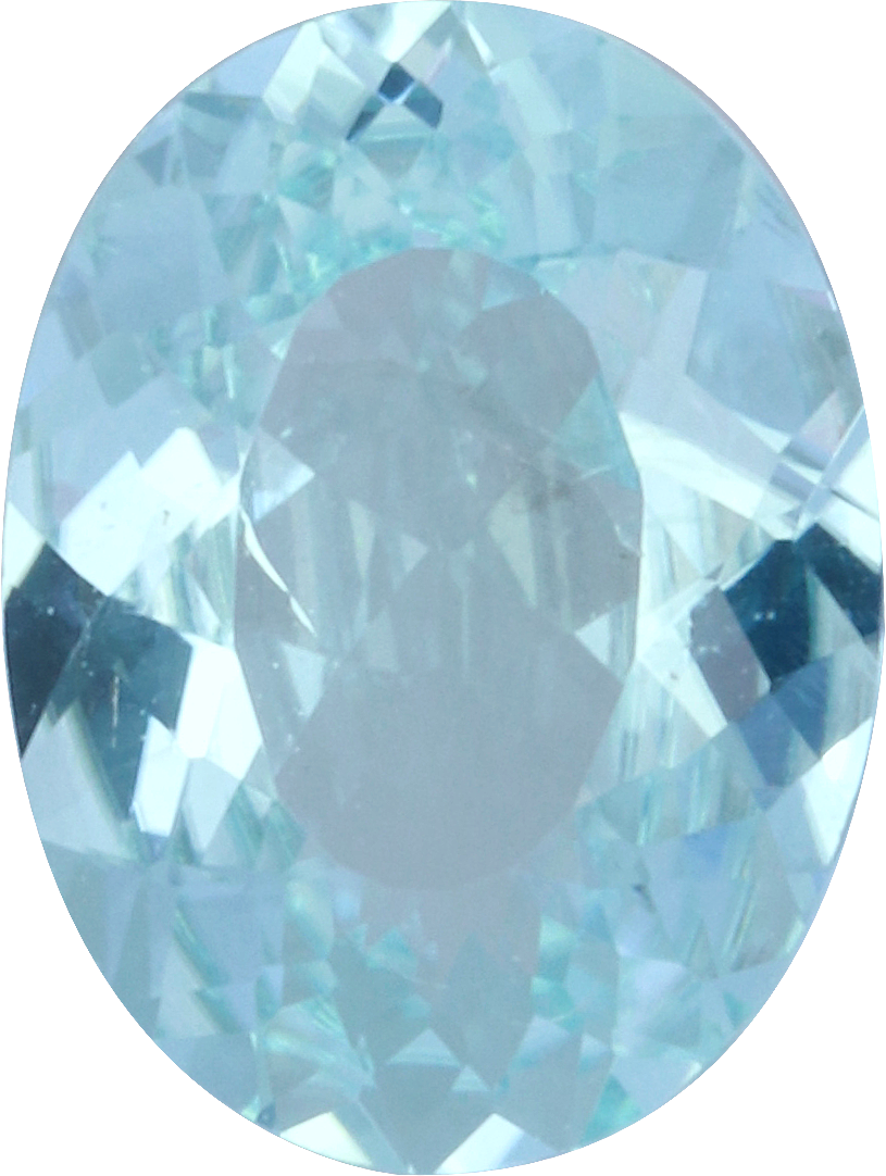 Oval cut paraiba tourmaline, 7.66 by 5.75 mm, shown at actual size