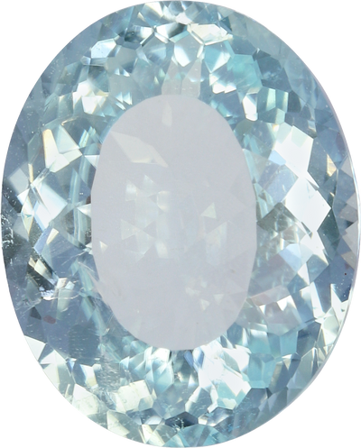 Oval cut paraiba tourmaline, 10.15 by 8.16 mm, shown at actual size
