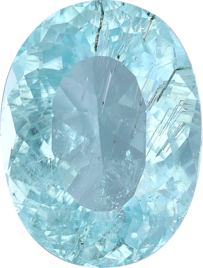 Oval cut paraiba tourmaline, 12.38 by 9.32 mm, shown at actual size