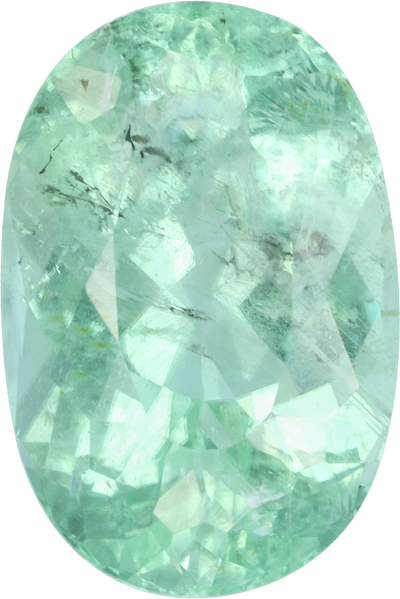 Oval cut paraiba tourmaline, 11.17 by 7.51 mm, shown at actual size