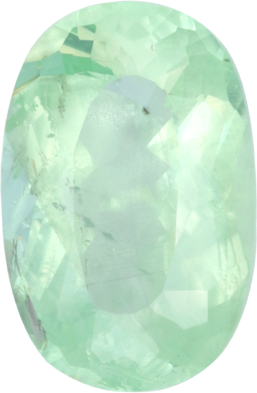 Oval cut paraiba tourmaline, 8.47 by 5.55 mm, shown at actual size