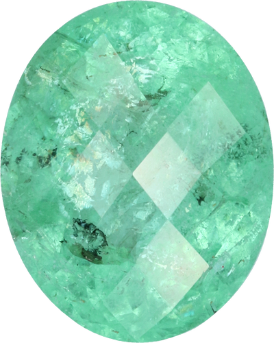Oval cut paraiba tourmaline, 8.89 by 7.14 mm, shown at actual size