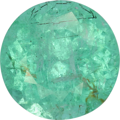 Round cut paraiba tourmaline, 8.1 by 8.04 mm, shown at actual size