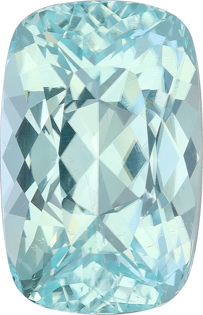 Cushion cut paraiba tourmaline, 20.29 by 13.03 mm, shown at actual size