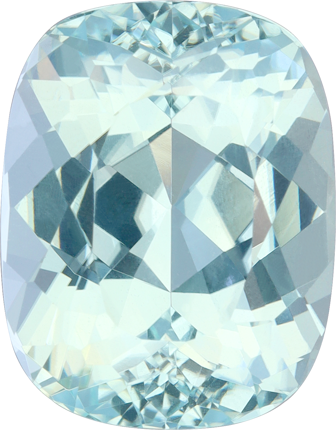 Cushion cut paraiba tourmaline, 13.08 by 10.21 mm, shown at actual size