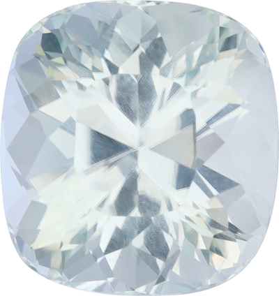 Cushion cut paraiba tourmaline, 12.39 by 11.65 mm, shown at actual size