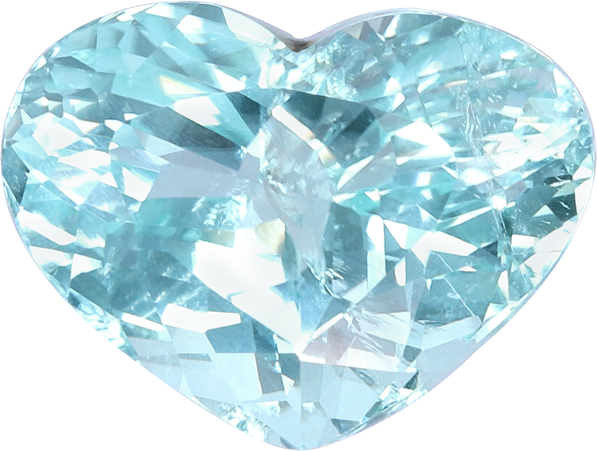 Heart cut paraiba tourmaline, 12.07 by 8.79 mm, shown at actual size