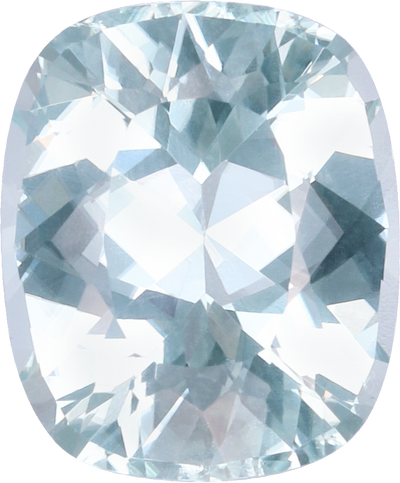 Cushion cut paraiba tourmaline, 10.28 by 8.52 mm, shown at actual size