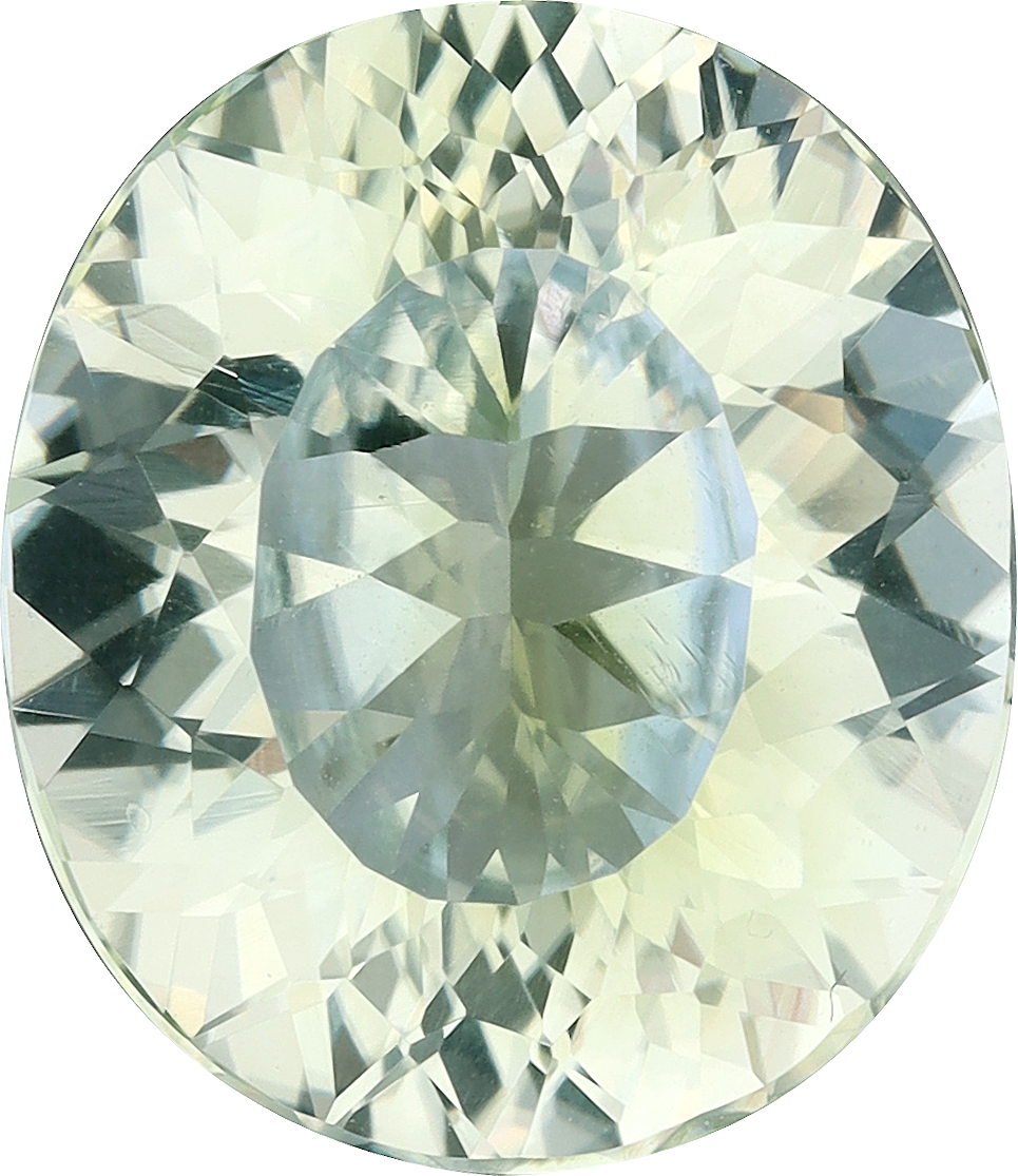 Oval cut paraiba tourmaline, 15.2 by 13.17 mm, shown at actual size