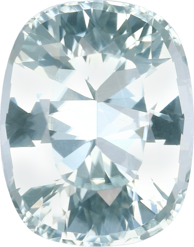 Cushion cut paraiba tourmaline, 8.75 by 6.97 mm, shown at actual size