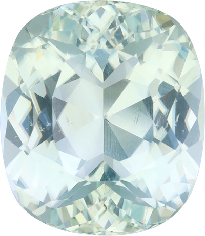 Cushion cut paraiba tourmaline, 13.98 by 12.18 mm, shown at actual size