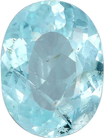 Oval cut paraiba tourmaline, 7.96 by 6.03 mm, shown at actual size