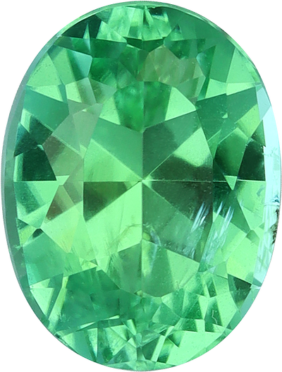 Oval cut paraiba tourmaline, 8.19 by 6.22 mm, shown at actual size