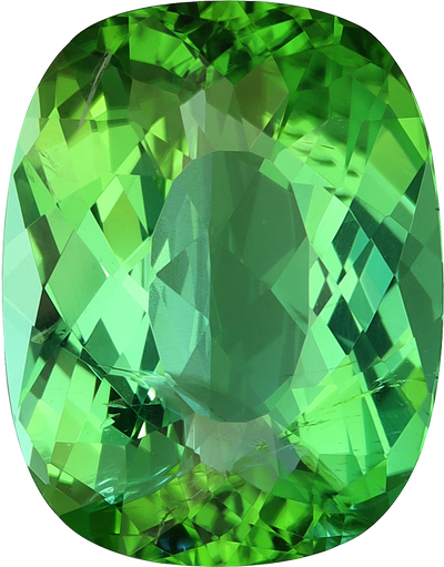 Cushion cut paraiba tourmaline, 13.1 by 10.18 mm, shown at actual size