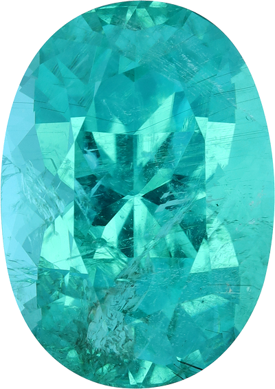 Cushion cut paraiba tourmaline, 22.3 by 15.73 mm, shown at actual size