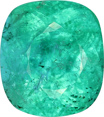Cushion cut paraiba tourmaline, 11.28 by 10 mm, shown at actual size