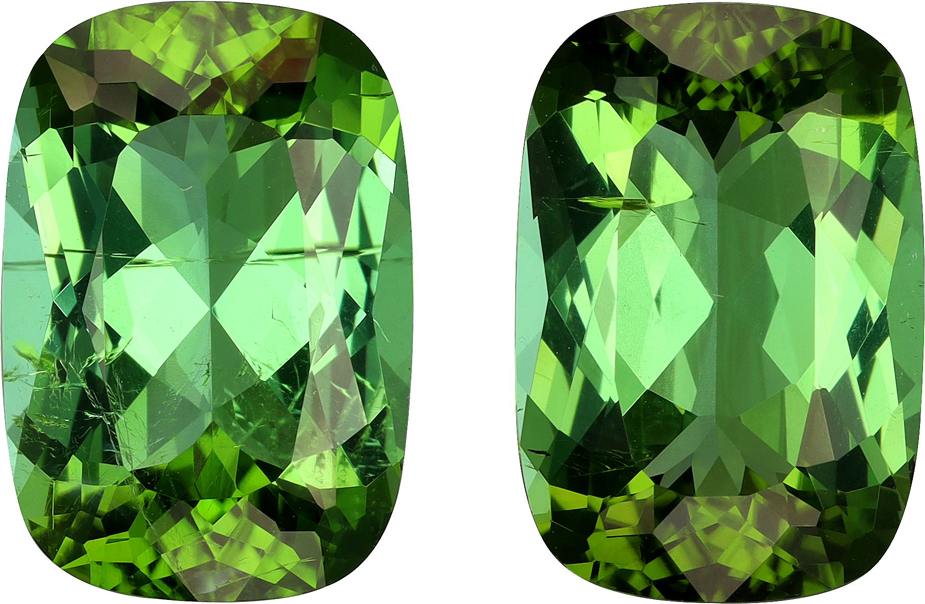 Cushion cut paraiba tourmaline, 14.6 by 10 mm, shown at actual size