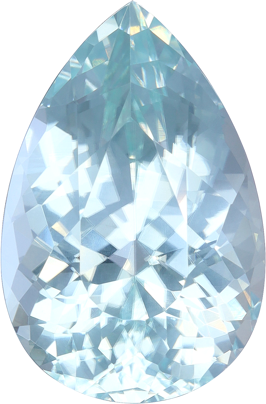 Pear cut paraiba tourmaline, 19.42 by 12.78 mm, shown at actual size