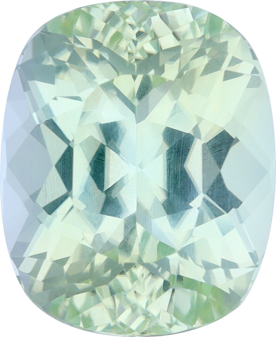 Cushion cut paraiba tourmaline, 13.05 by 10.68 mm, shown at actual size