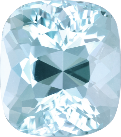 Cushion cut paraiba tourmaline, 13.68 by 12.03 mm, shown at actual size
