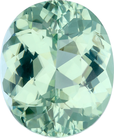 Oval cut paraiba tourmaline, 14.29 by 11.8 mm, shown at actual size