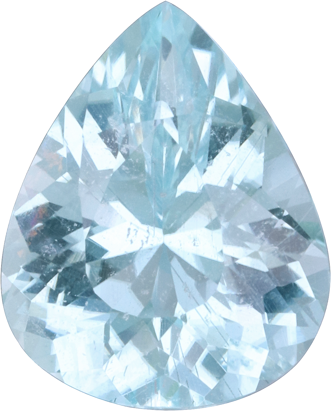 Pear cut paraiba tourmaline, 10.02 by 8.04 mm, shown at actual size