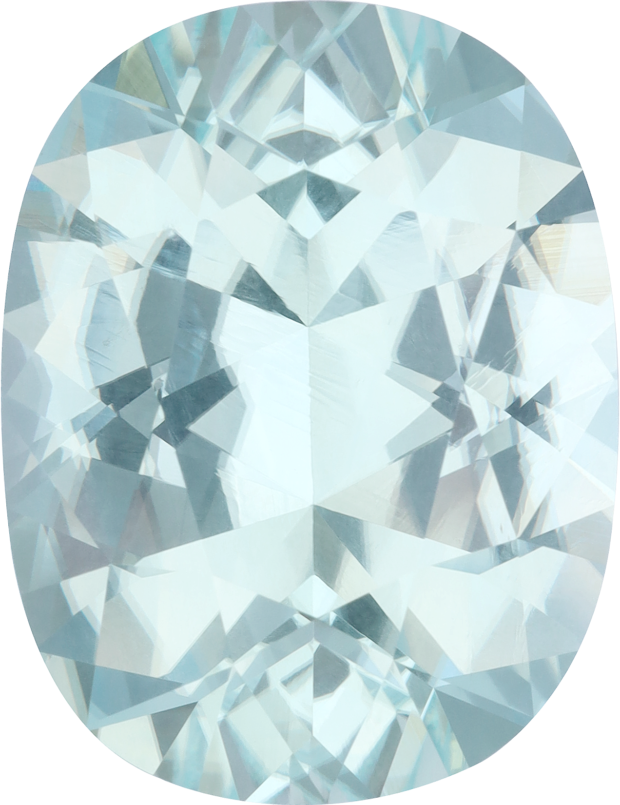 Cushion cut paraiba tourmaline, 22.66 by 17.42 mm, shown at actual size