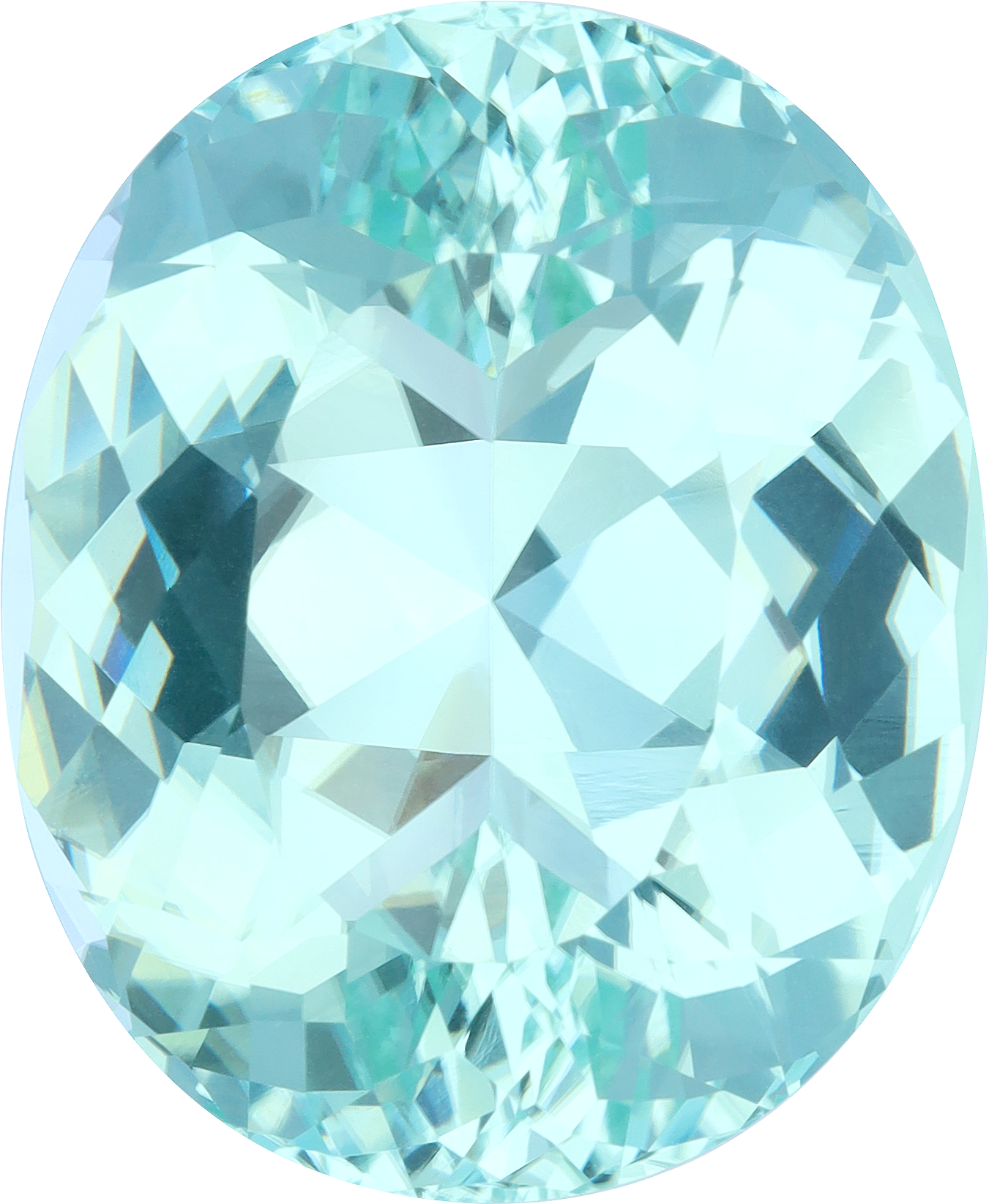 Oval cut paraiba tourmaline, 26.9 by 22.26 mm, shown at actual size