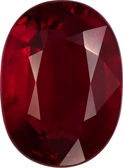 Oval cut mozambique ruby, 10.89 by 7.96 mm, shown at actual size