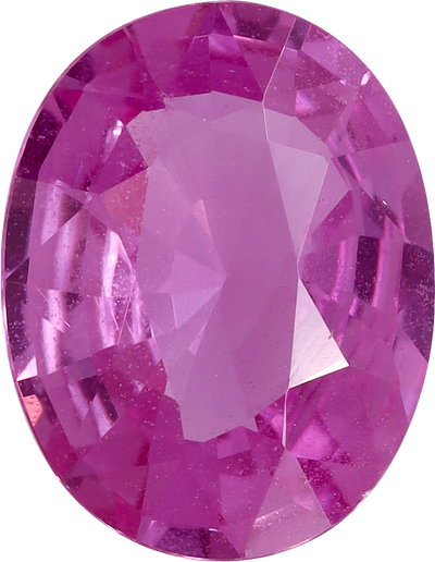 Oval cut pink sapphire, 10.24 by 7.96 mm, shown at actual size