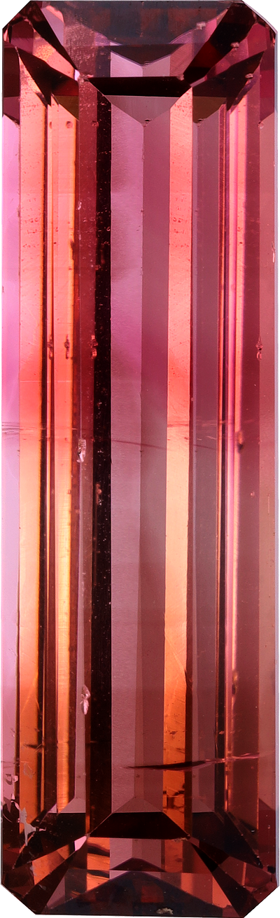 Rectangular cut pink tourmaline