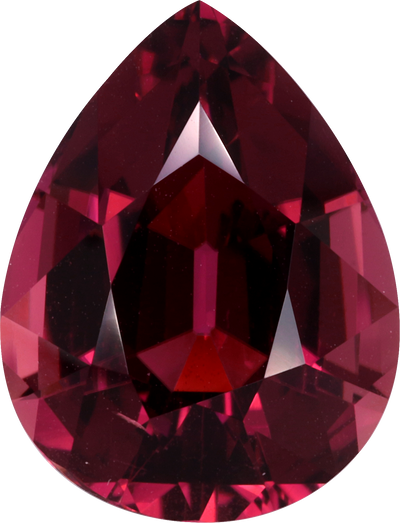 Pear cut pink tourmaline, 15.66 by 12.03 mm, shown at actual size