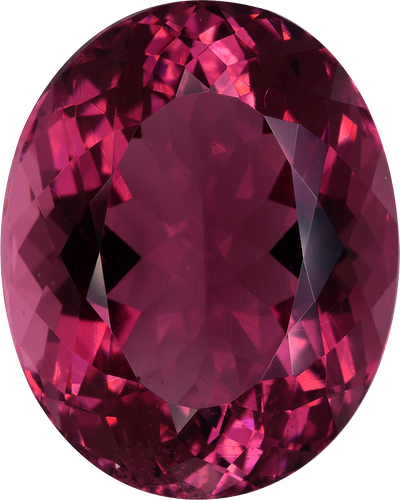 Cushion cut pink tourmaline, 22.66 by 18.03 mm, shown at actual size