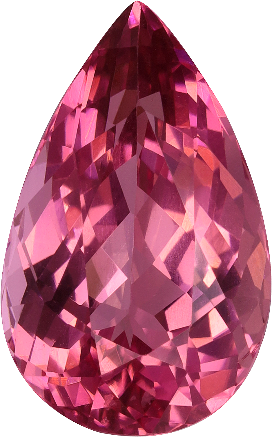 Pear cut pink tourmaline, 15.03 by 9.3 mm, shown at actual size