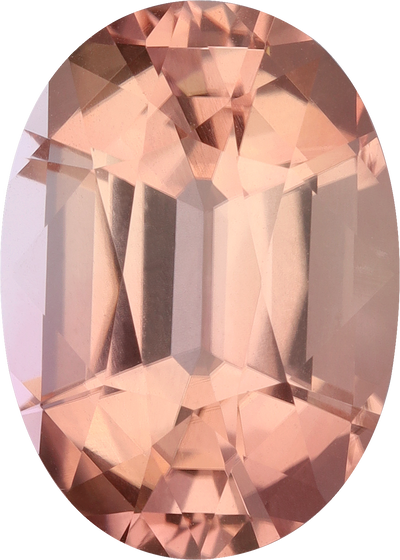 Oval cut pink tourmaline, 13.02 by 9.4 mm, shown at actual size