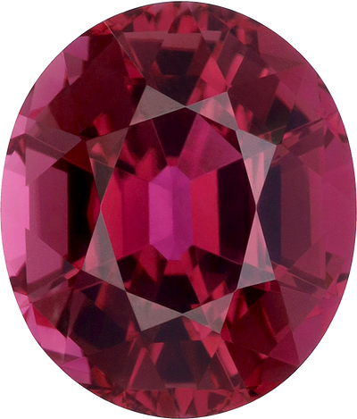 Oval cut pink tourmaline, 13.99 by 11.99 mm, shown at actual size