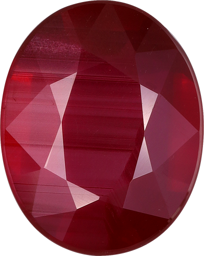 Oval cut mozambique ruby, 10.95 by 8.77 mm, shown at actual size