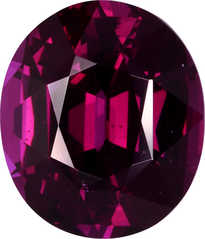 Oval cut umbalite garnet, 12.8 by 11 mm, shown at actual size