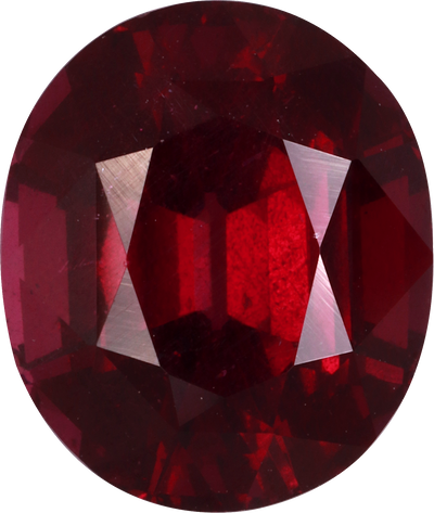 Oval cut rhodolite garnet