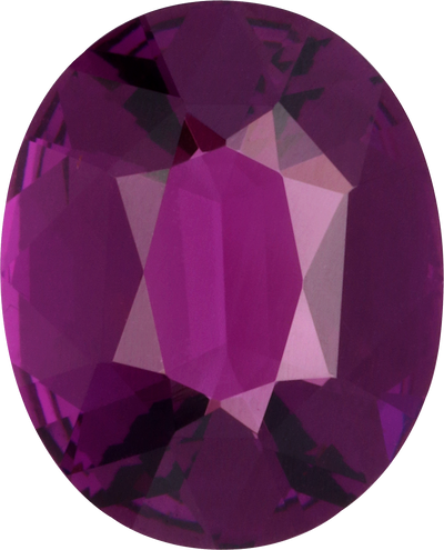 Oval cut umbalite garnet, 11.1 by 8.9 mm, shown at actual size