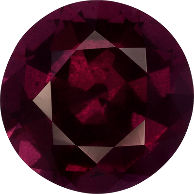 Round cut umbalite garnet, 9.57 by 9.45 mm, shown at actual size
