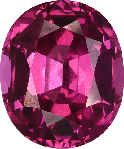 Oval cut rose garnet, 12.64 by 10.54 mm, shown at actual size