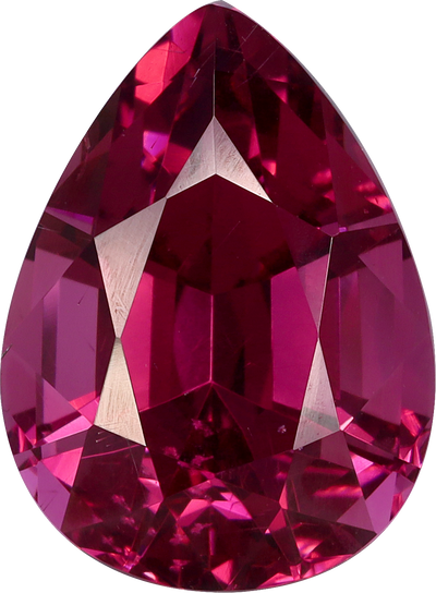Pear cut rose garnet, 12.1 by 8.97 mm, shown at actual size